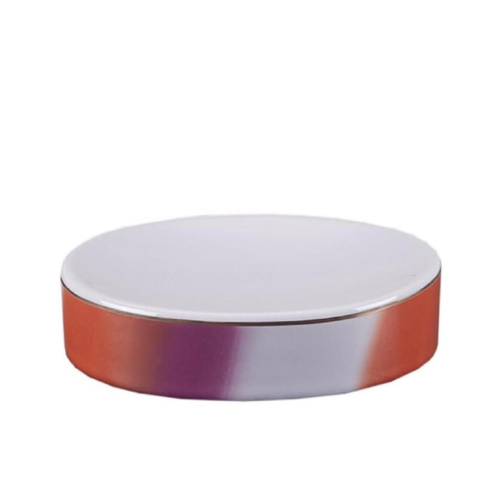 brand new Wild Sage Tiger Wash Stripe 5"x4"x1" Oval Ceramic BATHROOM SOAP DISH